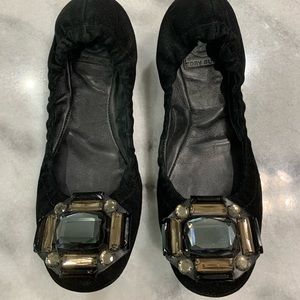 Tory Burch embellished suede ballet shoes